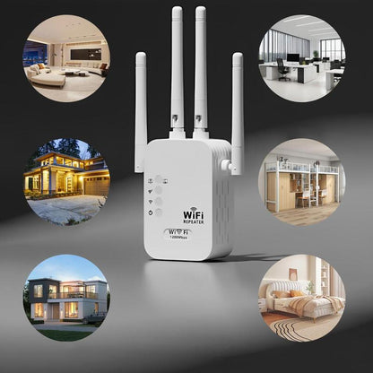 Ultimate Wifi Extender 2025 - 1200Mbps Dual Band Booster, Covers 10,000 Sq. Ft for 50 Devices, Perfect for Home & Office with Ethernet Port